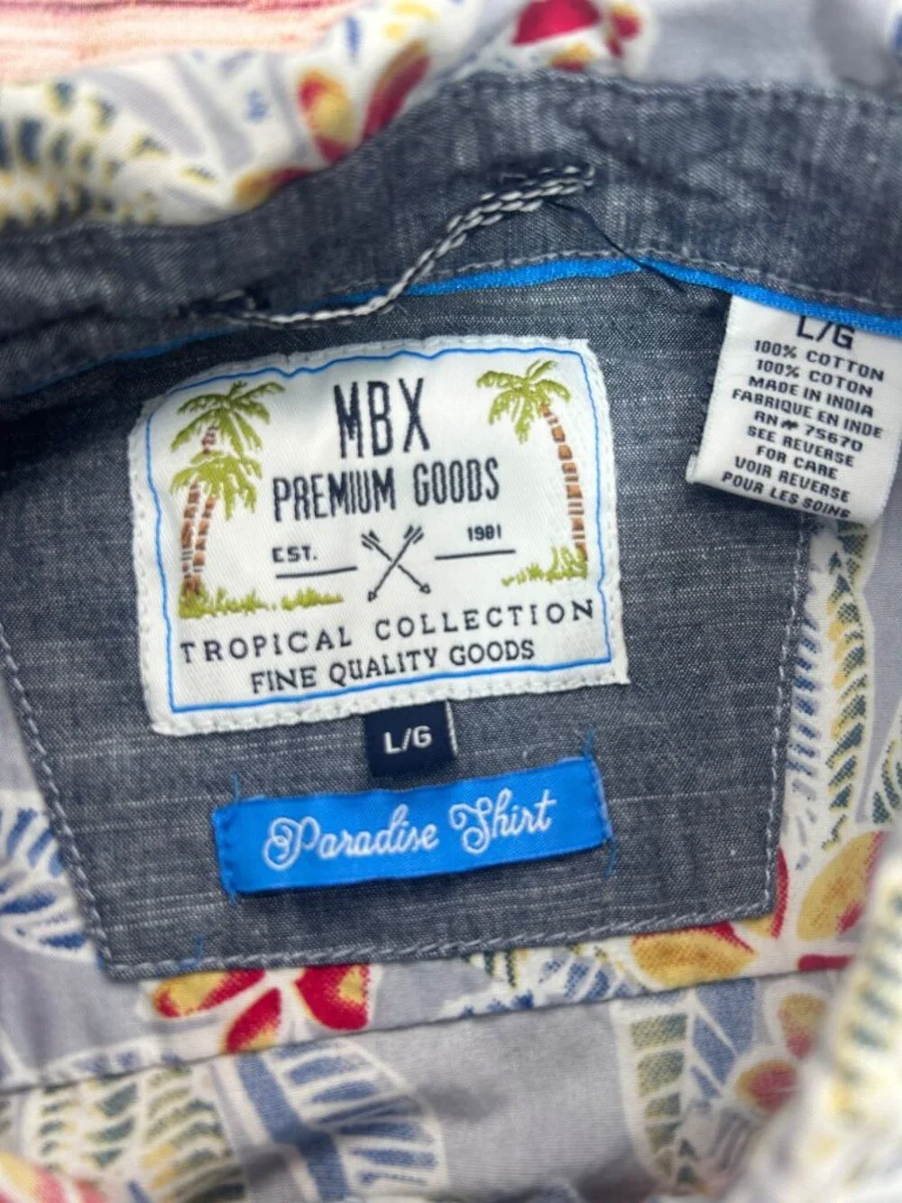 MBX Boys Slim Fit Tropical Shirt Large